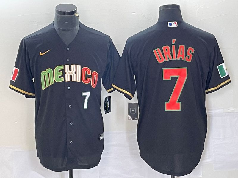 Men 2023 World Cub Mexico #7 Urias Black Nike MLB Jersey style 91840